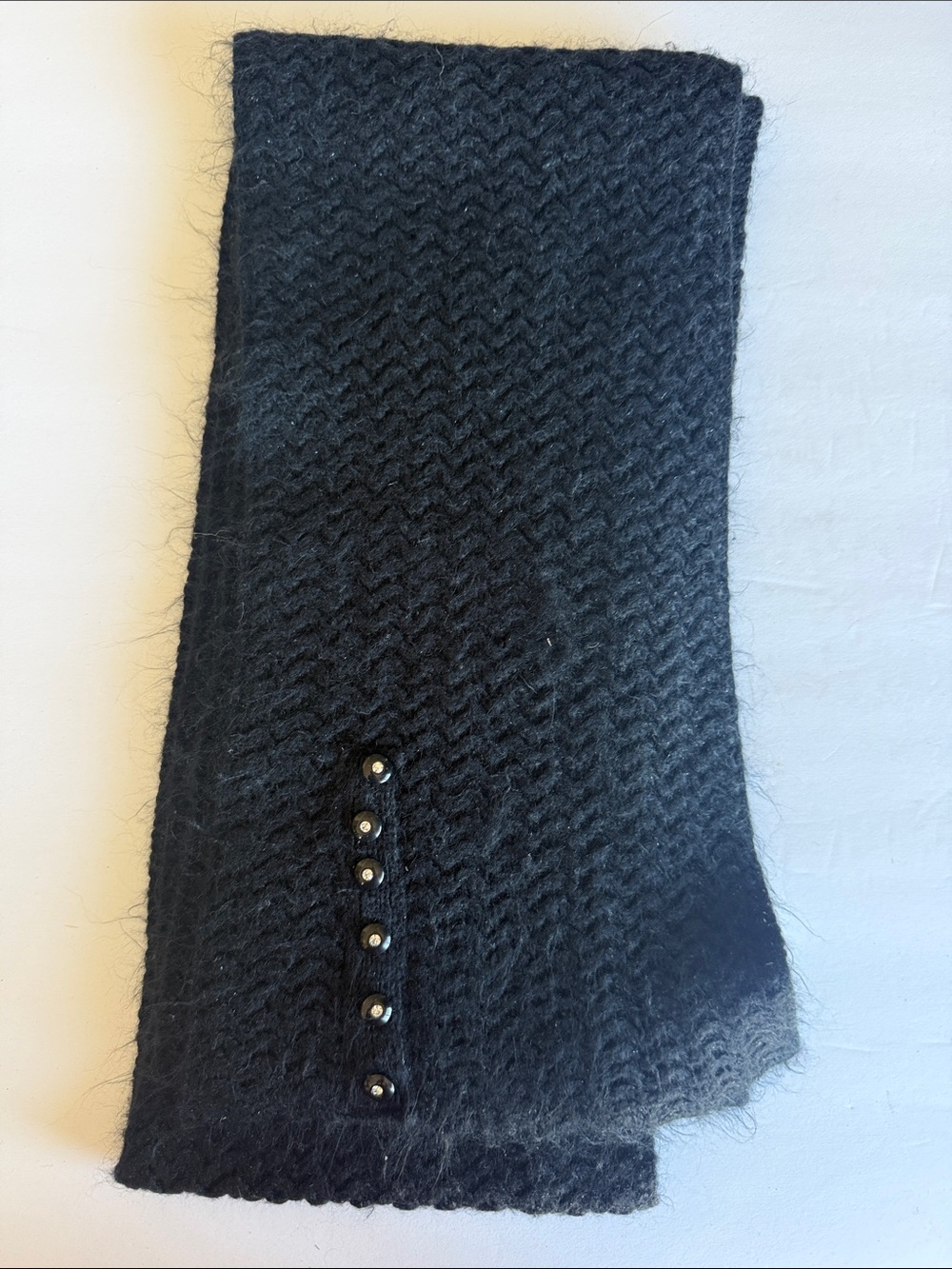 Gap scarf black knitted buttons WUC